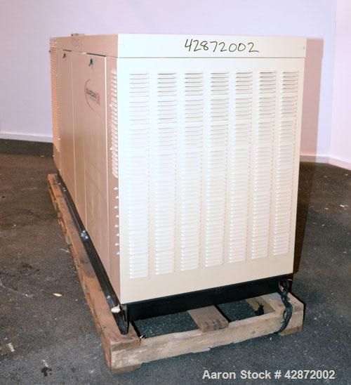 Used Generac 100 kW Natural Gas Generator Set,Model QT10054ANSN Serial 4846527, 1/60/120/240V. 450 Amp main-line circuit breaker. Weather Enclosure, Year 2007, 0.6 Hours.Load tested 1/4/2012.