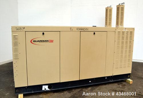 Used Generac 100 kW natural gas generator set.Model QT10068JNSN 125 KVA SN-4898862, 3/60 120/240V. 350 Amp main-line circuit breaker. Weather enclosure.UL listed generator assembly. Yr 2007.
