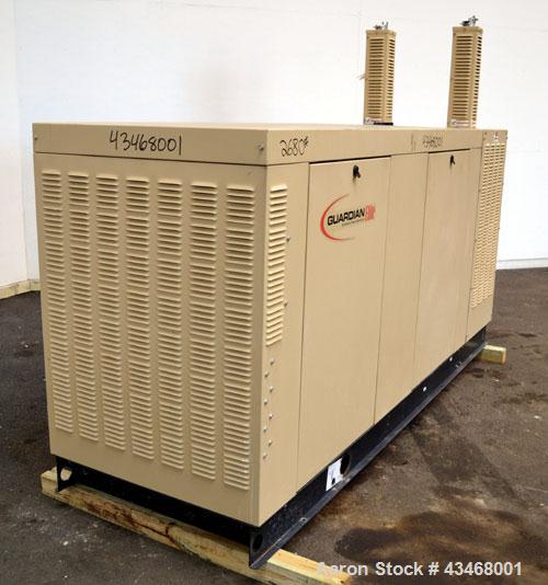Used Generac 100 kW natural gas generator set.Model QT10068JNSN 125 KVA SN-4898862, 3/60 120/240V. 350 Amp main-line circuit breaker. Weather enclosure.UL listed generator assembly. Yr 2007.