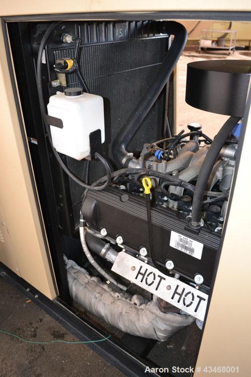 Used Generac 100 kW natural gas generator set.Model QT10068JNSN 125 KVA SN-4898862, 3/60 120/240V. 350 Amp main-line circuit breaker. Weather enclosure.UL listed generator assembly. Yr 2007.