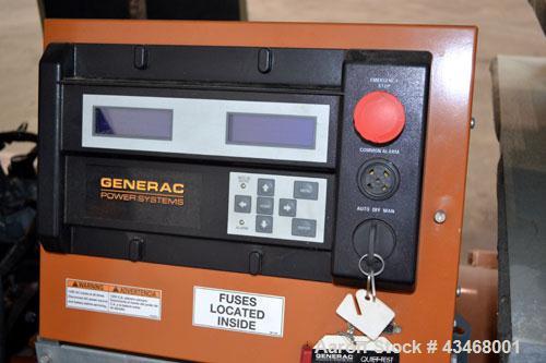 Used Generac 100 kW natural gas generator set.Model QT10068JNSN 125 KVA SN-4898862, 3/60 120/240V. 350 Amp main-line circuit breaker. Weather enclosure.UL listed generator assembly. Yr 2007.