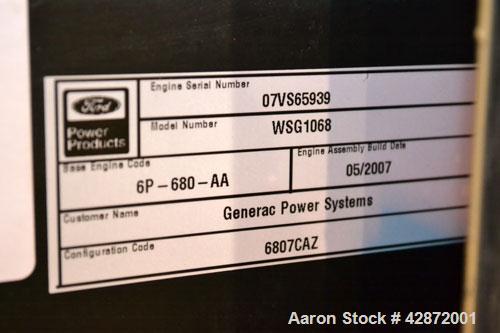 Used Generac 150 kW Natural Gas Generator Set, Model QT15068ANSN SN-4842574, Ford model WSG1068 SN-07VS65939. 1/120/240V. 700 Amp main-line circuit breaker. Weather Enclosure, Year 2007, 0 Hours