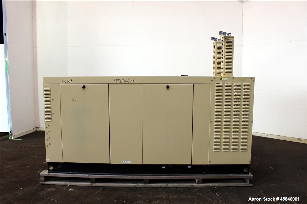 Used Generac 150 kW standby natural gas generator set, model QT15068GNSN, SN-4349093. Ford 6.8L V-10 engine rated 254 HP at 3600 RPM. 3/60/120/208V. 600 Amp main-line circuit breaker. Weather enclosu...