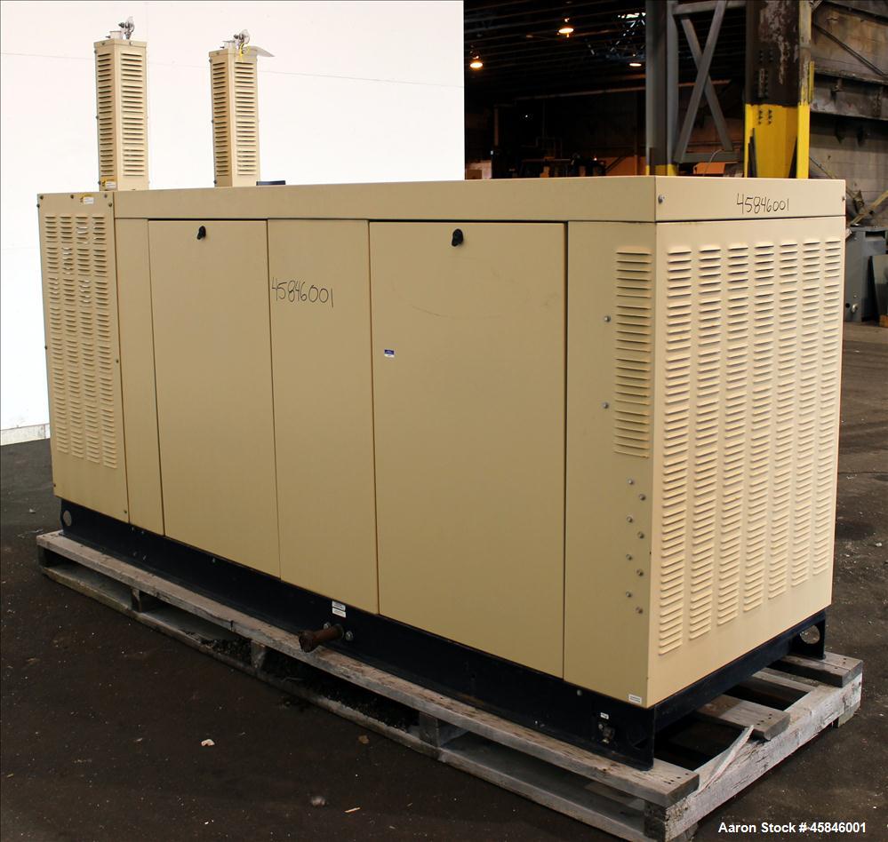 Used Generac 150 kW standby natural gas generator set, model QT15068GNSN, SN-4349093. Ford 6.8L V-10 engine rated 254 HP at 3600 RPM. 3/60/120/208V. 600 Amp main-line circuit breaker. Weather enclosu...