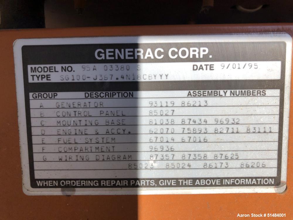 Used- Generac 100 kW Generator