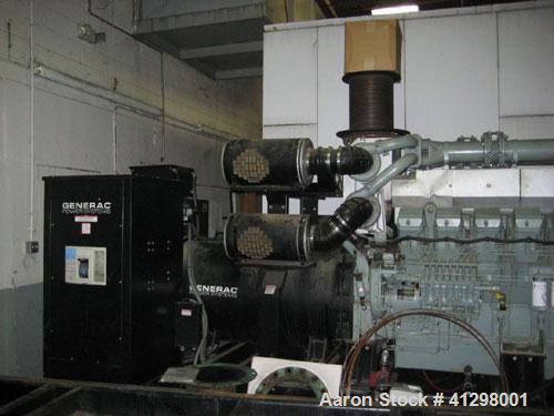 Used Generac / Mitsubishi 2000 kW standby diesel generator. Mitsubishi model S16R-PTAA2 engine. Marathon model 744RSL4054 alternator, 3/60/277/480V, 1800 rpm, 3200 amp breaker. Sound attenuated enclo...