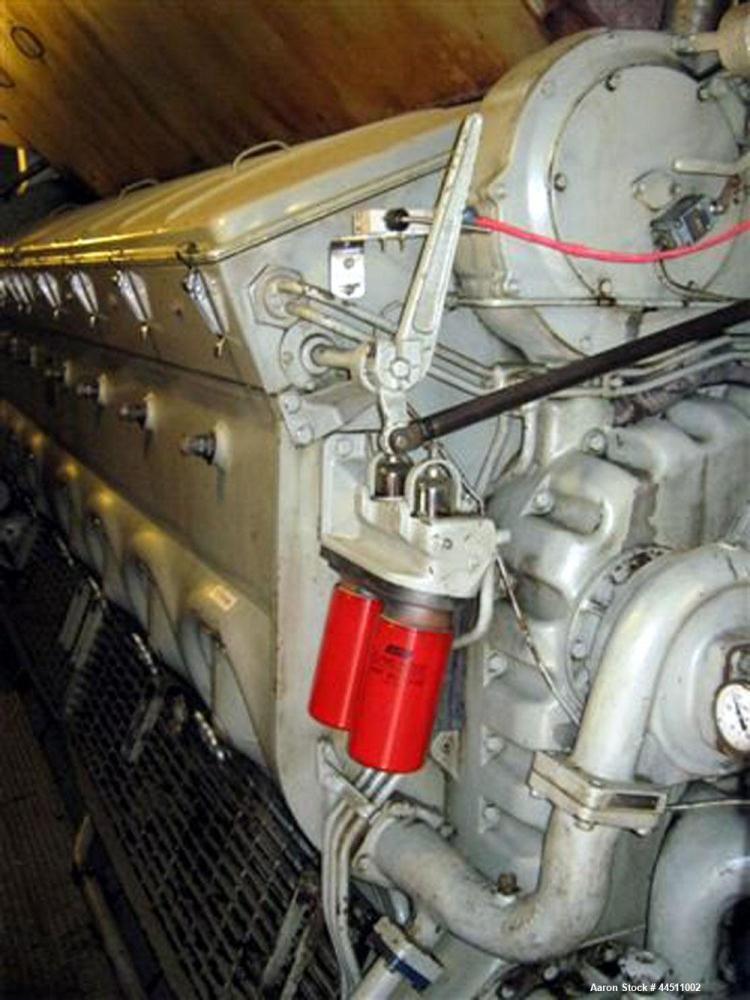 Used General Motors 2000 kW Diesel Generator Set.  EMD Model 16-567-FD4 engine, rated 2875 hp @ 900 rpm, serial #70-M3-1122.  3/60/4160V.  Weather enclosure.  125 Gallon day tank. Control building wi...