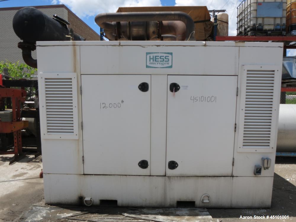 Used Hess / Doosan 400 kW natural gas generator. Doosan model GV222TIC engine.