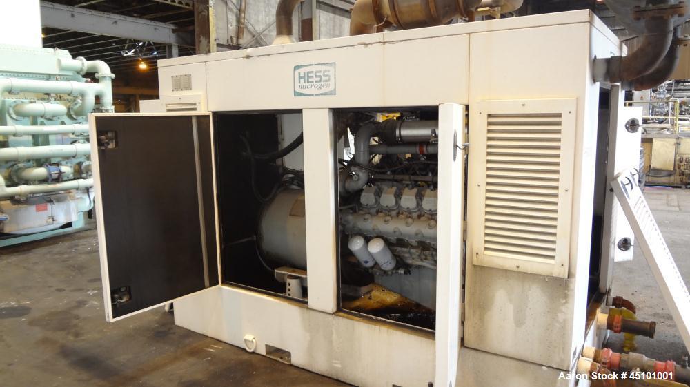 Used Hess / Doosan 400 kW natural gas generator. Doosan model GV222TIC engine.