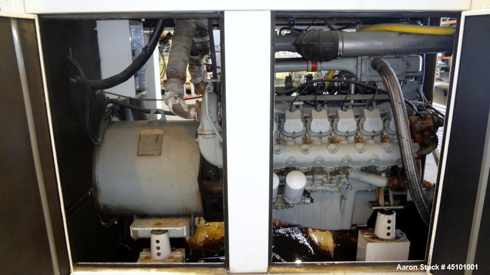 Used Hess / Doosan 400 kW natural gas generator. Doosan model GV222TIC engine.