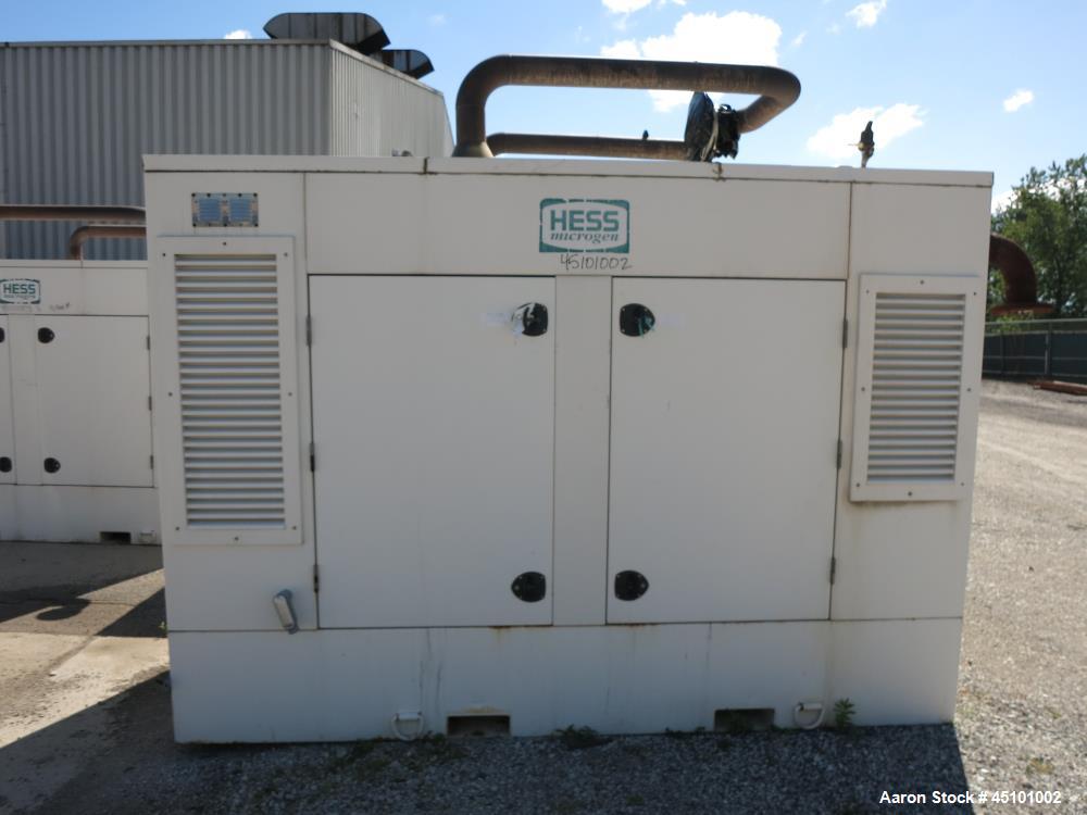 Used Hess / Doosan 400 kW natural gas generator. Doosan model GV222TIC engine.
