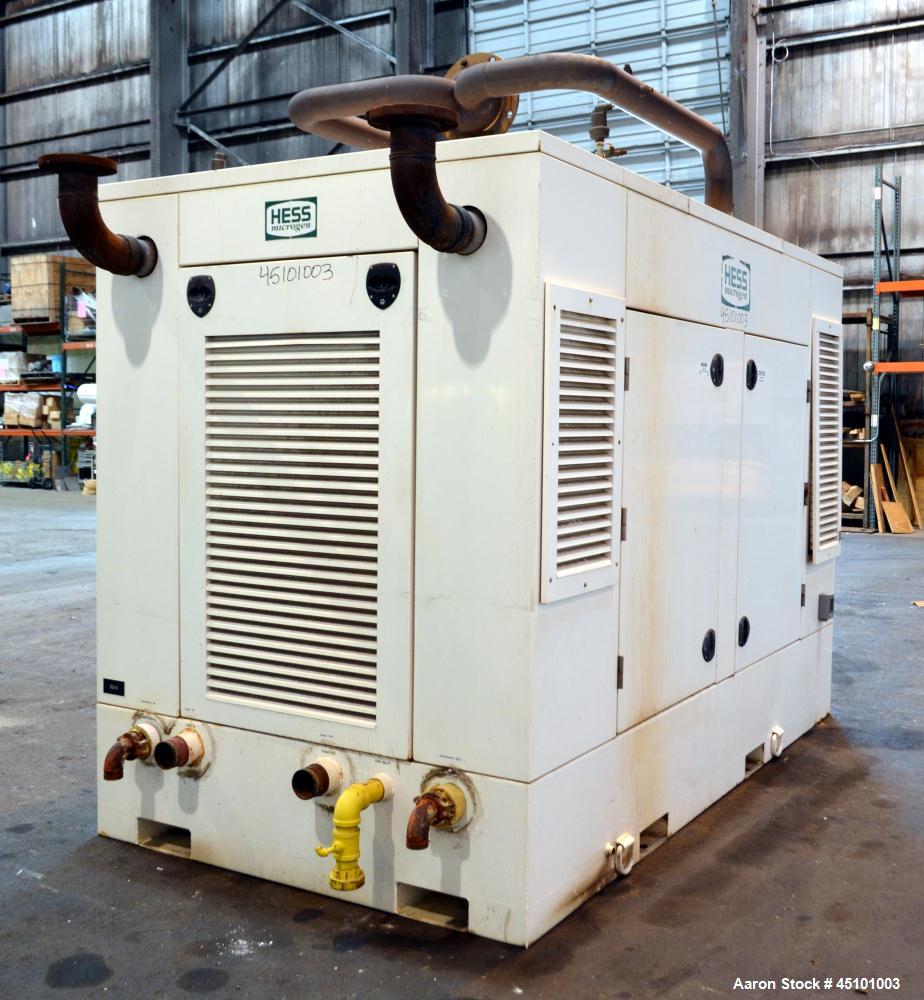 Used Hess / Doosan 400 kW natural gas generator. Doosan model GV222TIC engine.