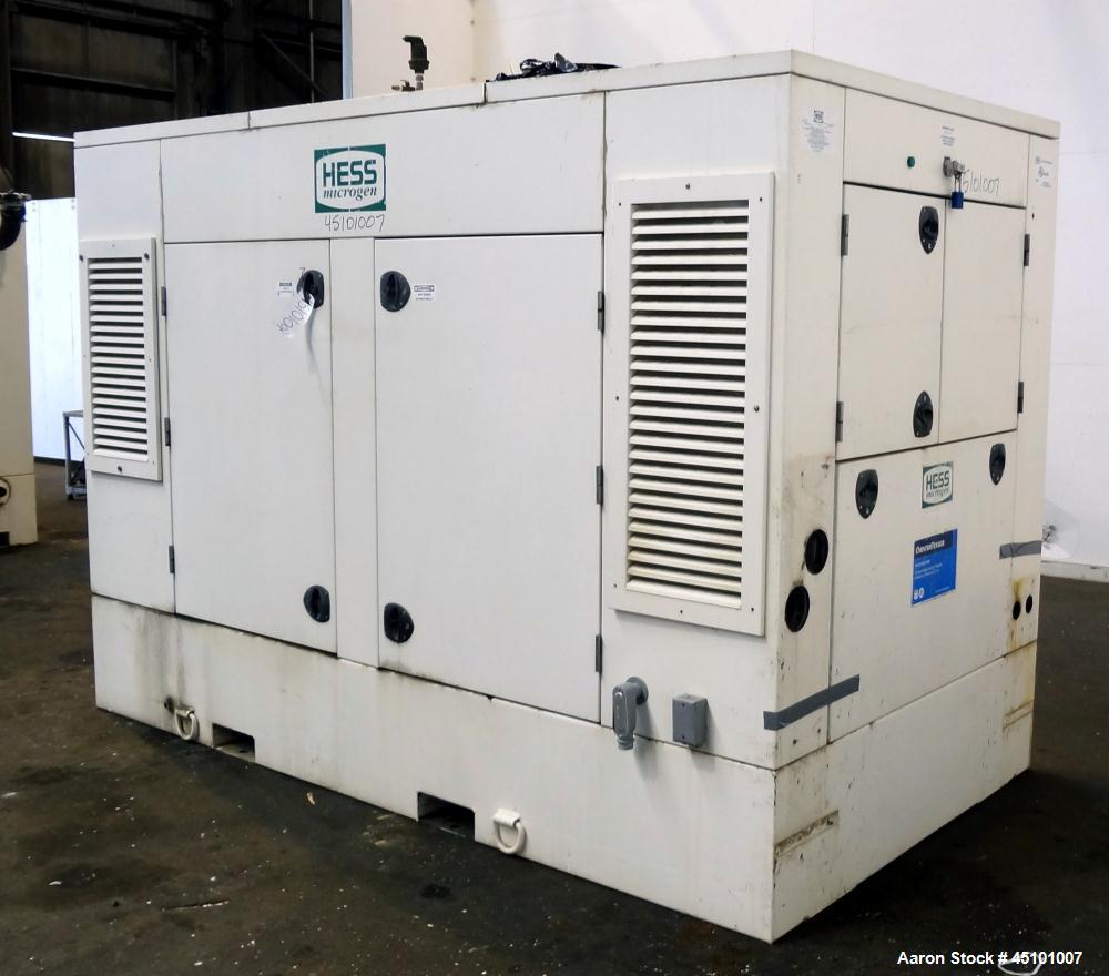 Used Hess / Doosan 400 kW natural gas generator. Doosan model GV222TIC engine.