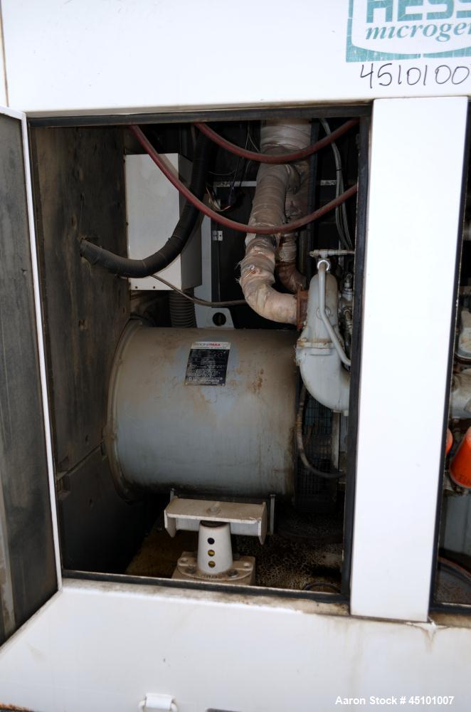 Used Hess / Doosan 400 kW natural gas generator. Doosan model GV222TIC engine.