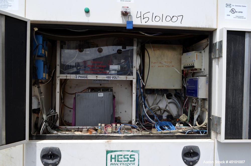 Used Hess / Doosan 400 kW natural gas generator. Doosan model GV222TIC engine.