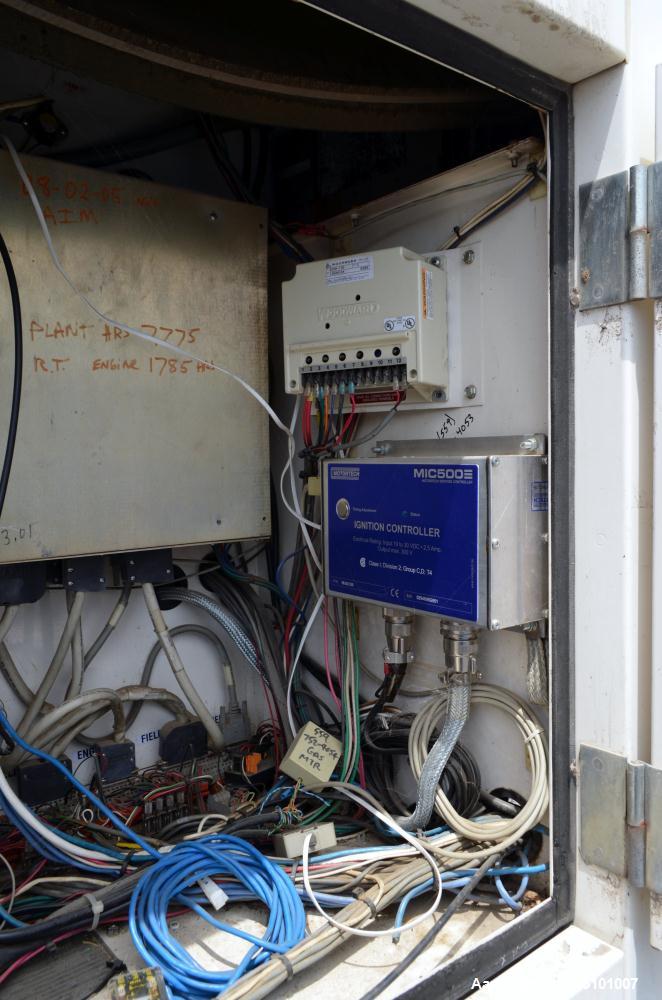 Used Hess / Doosan 400 kW natural gas generator. Doosan model GV222TIC engine.