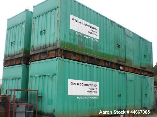 Unused-Hyundai HFP Power Generator 1.4 mW, 60 Hz.  Equipped with a Hyundai 9H21/32 HFO engine, 1400 kW, 4160V, 60 Hz, 900 rpm.  Including engine, generator, control panel and enclosure.
