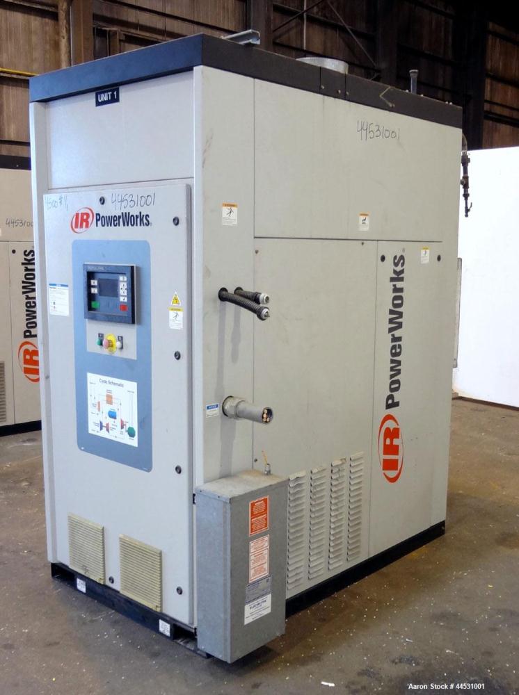 Used Ingersoll-Rand PowerWorks 70 kW Microturbine / Peak Shaving Natural Gas Generator Set, Model 70LM, Serial #PW00170D0102, 3/60/480V.  250 Amp mainline circuit breaker.  5412 Hours. Year 2001. Pat...