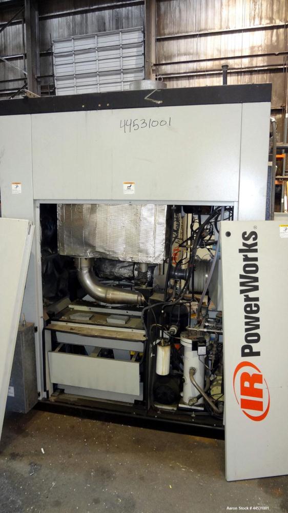 Used Ingersoll-Rand PowerWorks 70 kW Microturbine / Peak Shaving Natural Gas Generator Set, Model 70LM, Serial #PW00170D0102, 3/60/480V.  250 Amp mainline circuit breaker.  5412 Hours. Year 2001. Pat...