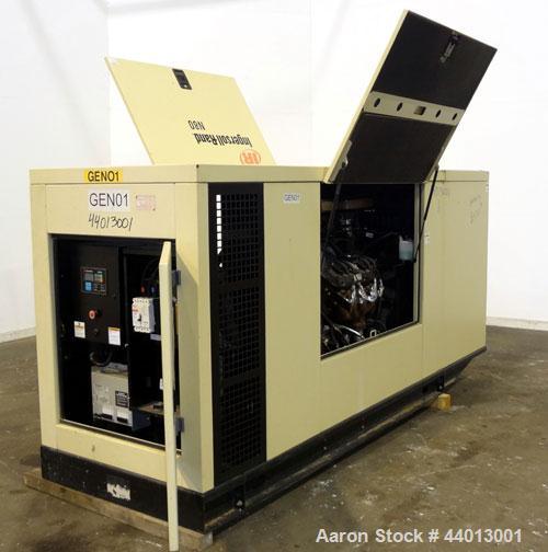 Used Ingersoll Rand 80 kW Standby (68 kW Prime) Natural Gas Generator Set. IR Model N80, Serial 350811UK0A41. GM Vortec 8.1L engine, serial 8.1L-08850. 3/60/277/480V. 150 Amp mainline circuit breaker...