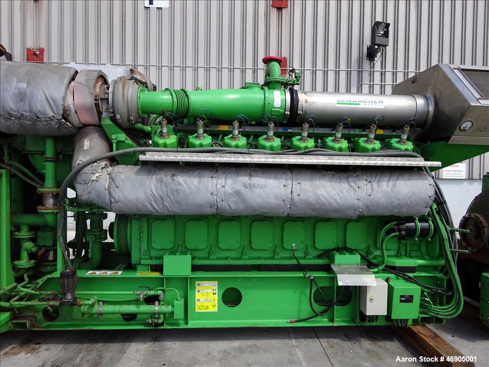 Used Jenbacher 2000 kW natural gas generator. Jenbacher J616GS engine
