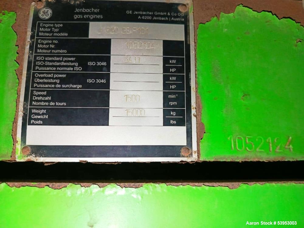 Used Jenbacher JGS 620F Natural Gas Generator System – 6.712 MW Total, 11kV, 1500 RPM, 2012