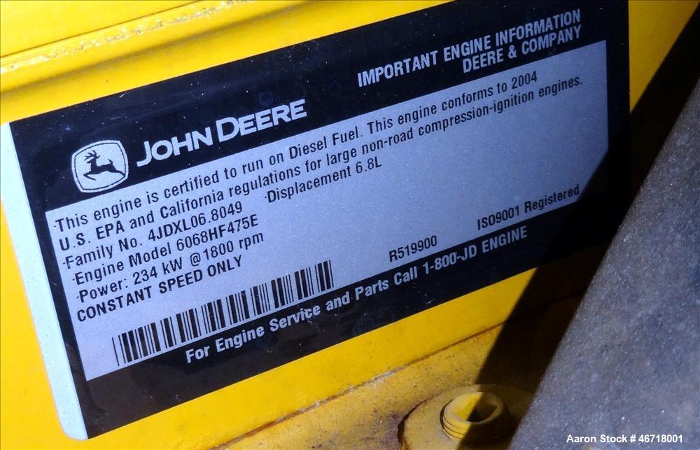 Used Terex / John Deere 184 kW Portable Trailered Diesel Generator, Model OT23