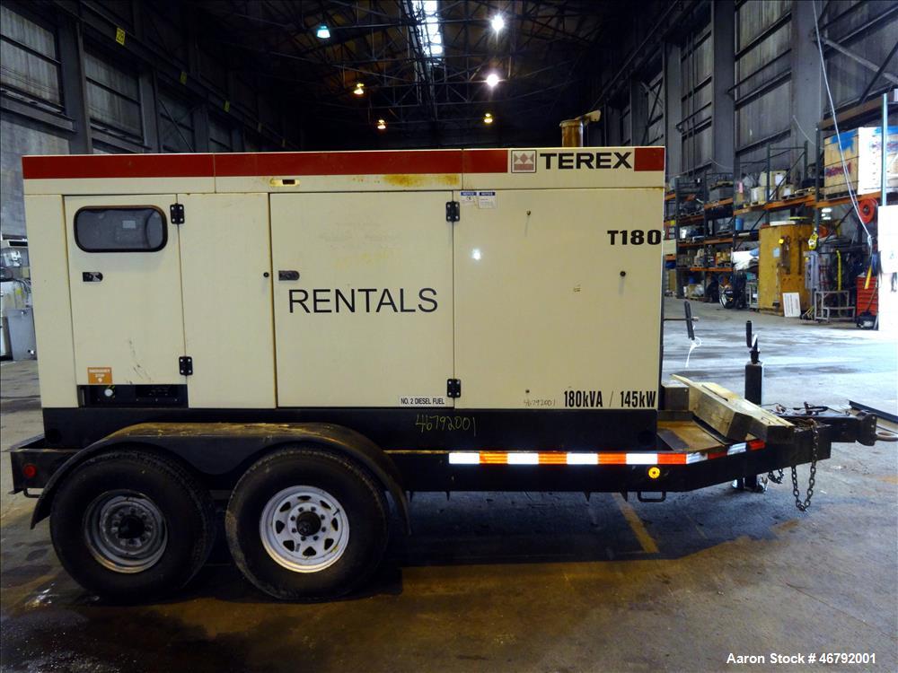 Used Terex 145 kW portable generator model T180J. John Deere 6068HF275 engine