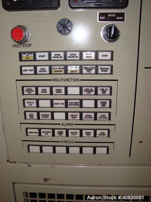 Used Solar/Saturn 1000 kW Gas Turbine Generator Set, Diesel Fueled, Model KS22673, Assembly 37061, Serial #8425602. 3/60/480V.  New engine installed 1998 with 616 actual hours, total set hours are 78...