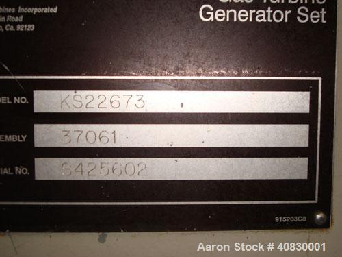 Used Solar/Saturn 1000 kW Gas Turbine Generator Set, Diesel Fueled, Model KS22673, Assembly 37061, Serial #8425602. 3/60/480V.  New engine installed 1998 with 616 actual hours, total set hours are 78...