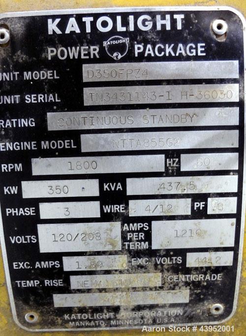 Used Cummins / Katolight 350 kW diesel generator. Cummins NTTA855 G2 engine.