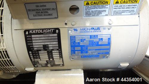 Used Katolight 25 kW standby (20kW prime) diesel generator set model D25FDJ4T2, SN-140382. John Deere model 4042TF270 engine rated 48 HP @ 1800 RPM, emissions EPA Tier 2 certified. UL 2200 package. 1...