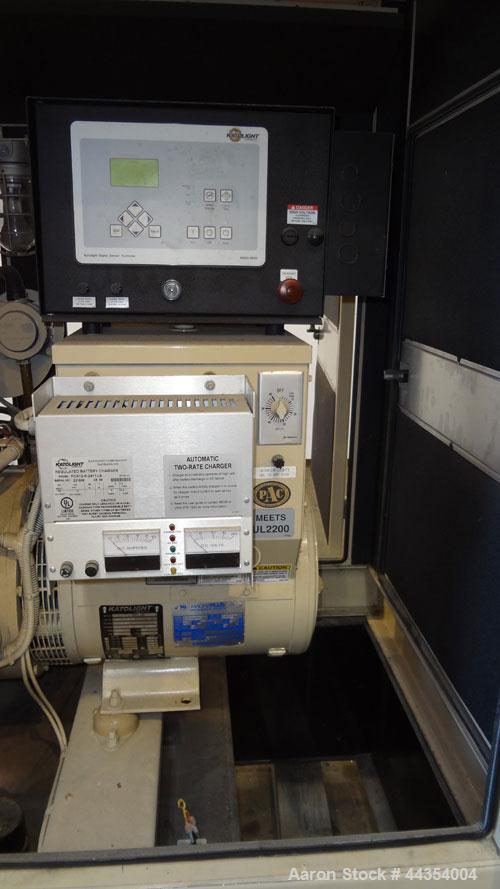 Used Katolight 25 kW Standby (20kW Prime) Diesel Generator Set, model D25FDJ4T2, serial #140913-0107. John Deere model 4042TF270 engine rated 48 hp @ 1800 rpm, emissions EPA Tier 2 certified. UL 2200...