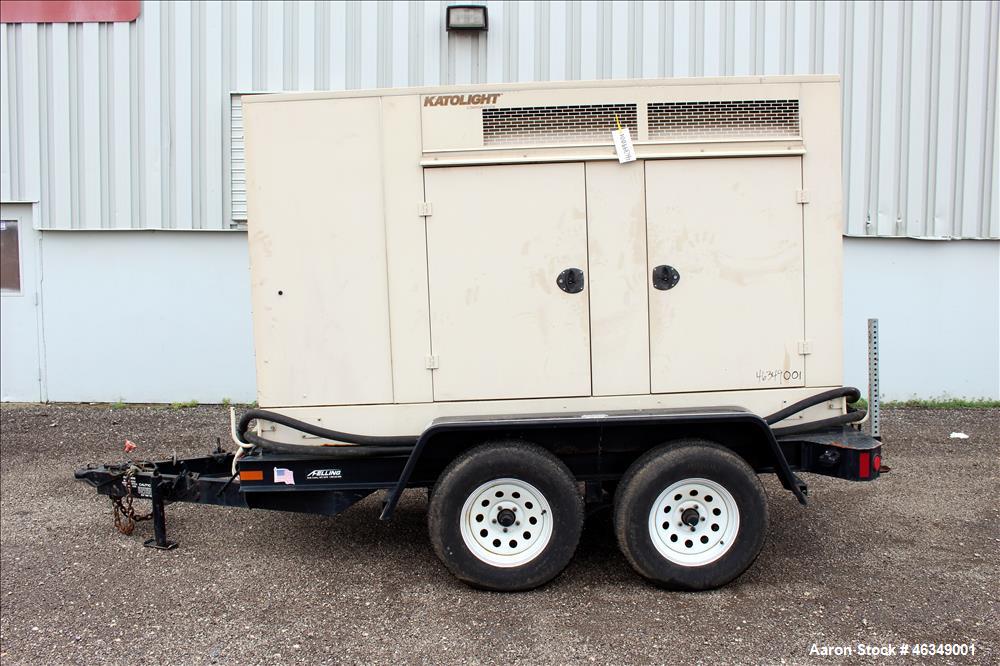 Used- Katolight / John Deere 50 kW standby portable /trailered diesel generator set, model D50FGJ4, SN-105660111204. John De...