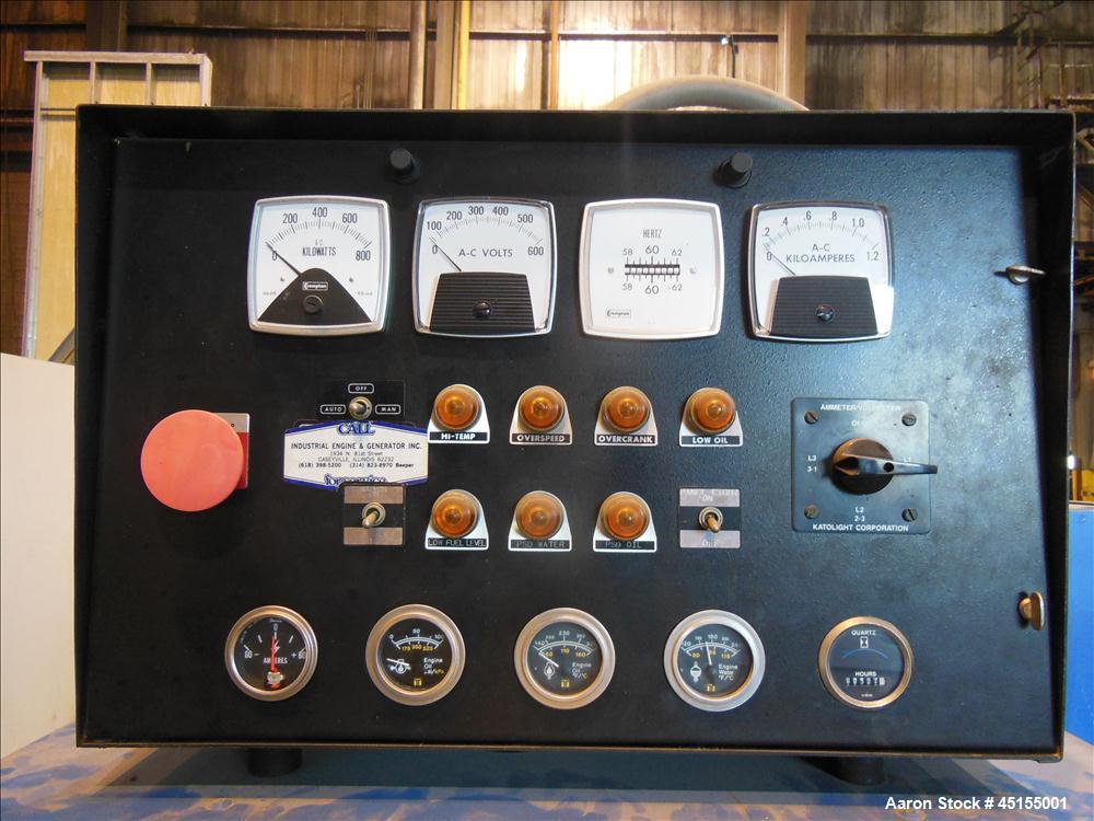 Used Katolight 600 kW continuous rated diesel generator set, Model D675FRR4 SN-UB3461746 B-36017. Perkins / Rolls Royce  diesel engine Model 3012TAG rated 961 hp at 1800 rpm, Number 6A26541U44218, SN...
