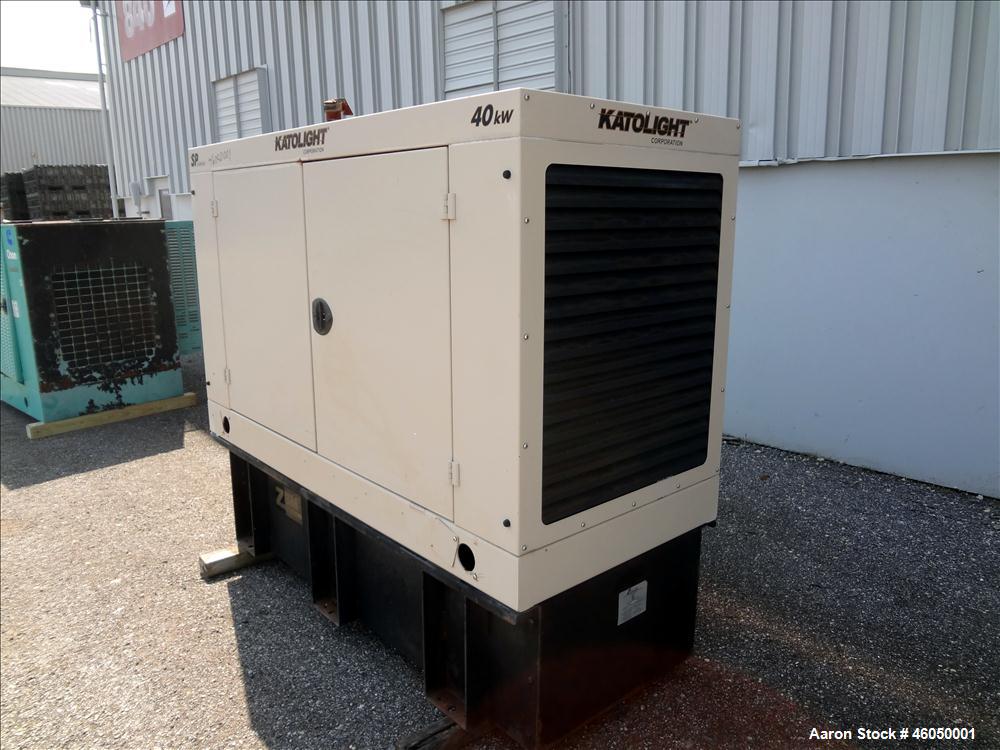 Used Katolight 40 kW standby diesel generator set, model SED40FGJ4, SN-104520-1204. John Deere 4045DF150 engine, SN-PE4045D415478. 1/60/120/240V, reconnectable to 3/60/208/240/277/480V. 175 Amp main-...
