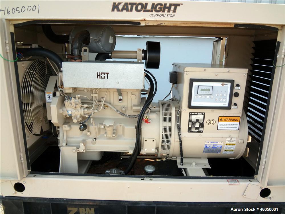 Used Katolight 40 kW standby diesel generator set, model SED40FGJ4, SN-104520-1204. John Deere 4045DF150 engine, SN-PE4045D415478. 1/60/120/240V, reconnectable to 3/60/208/240/277/480V. 175 Amp main-...
