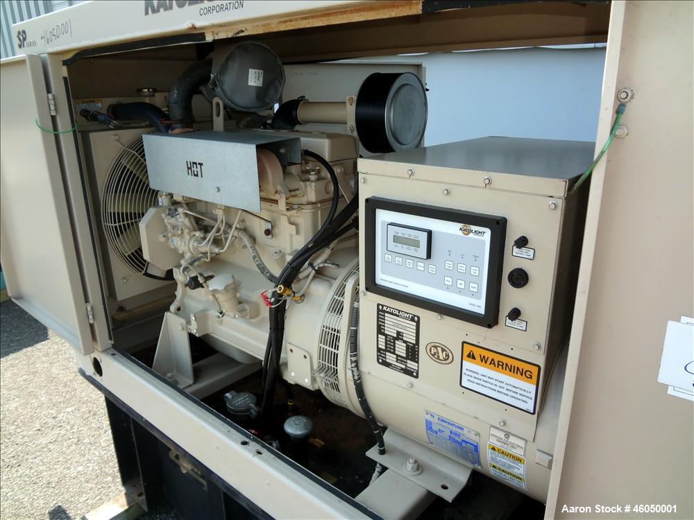 Used Katolight 40 kW standby diesel generator set, model SED40FGJ4, SN-104520-1204. John Deere 4045DF150 engine, SN-PE4045D415478. 1/60/120/240V, reconnectable to 3/60/208/240/277/480V. 175 Amp main-...