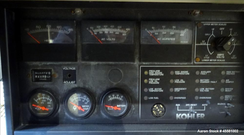 Used Kohler 100 kW Standby Natural Gas Generator Set, Model 100RZ72