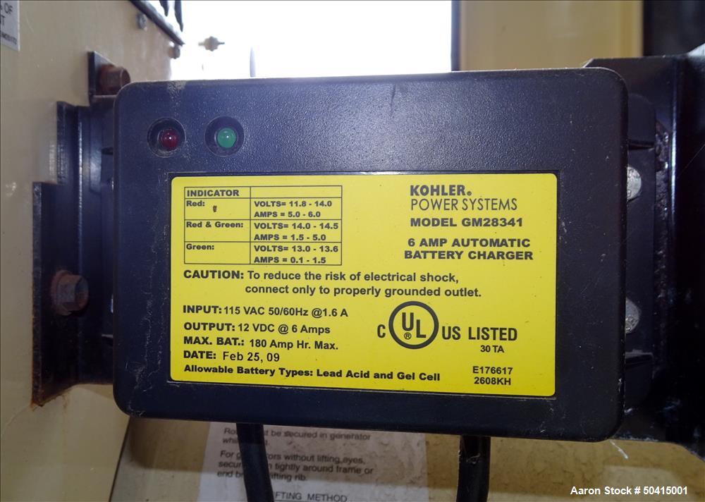 Used Kohler Natural Gas Standby Generator Set