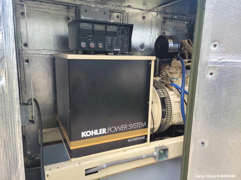 Used- Kohler 100kW standby diesel generator set, Model 100ROZJ, SN-682687. John Deere model 6059TF003 engine, SN-CD6059T4092...