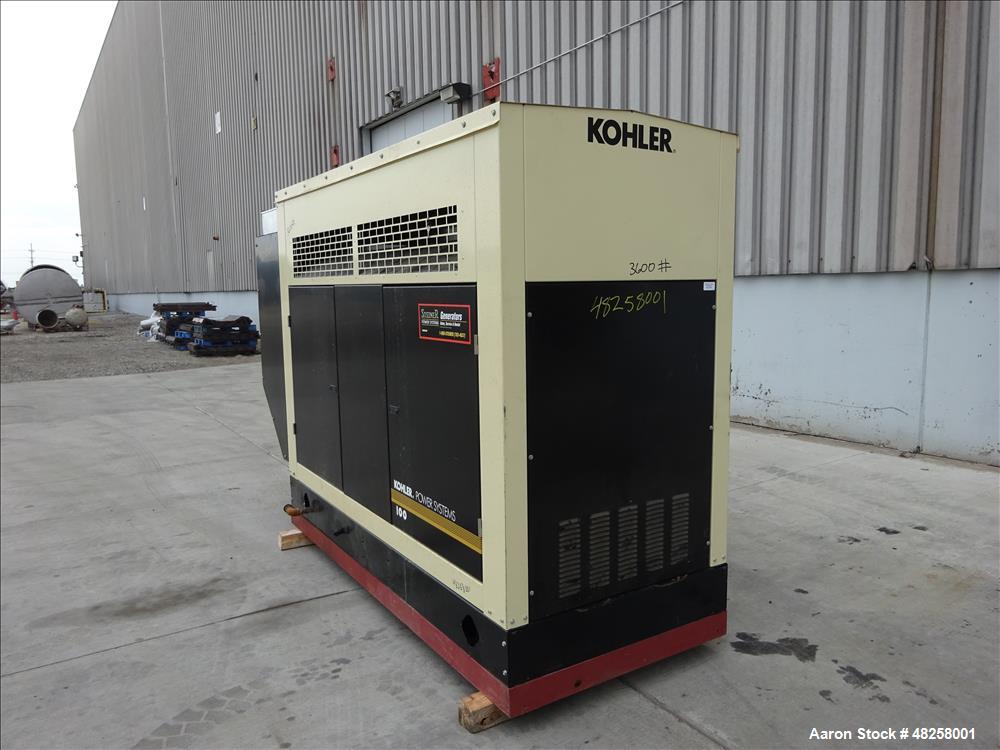 Used Kohler 100 kW  Natural Gas Generator, Model 100RZG. GM 8.1L engine