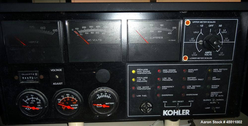 Used- Kohler 95kW Standby Natural Gas Generator Set, Model 100RZ