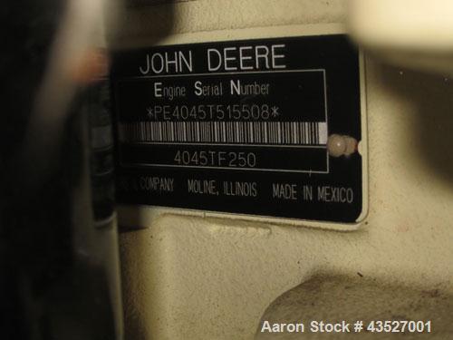 Used Kohler 80 kW Standby Diesel Generator Set, model 80REOZJB, serial #2074966. John Deere model 4045TF250 engine rated 134 hp @ 1800 rpm, EPA Tier I certified, serial #PE4045T515508. 3/60/277/480V....