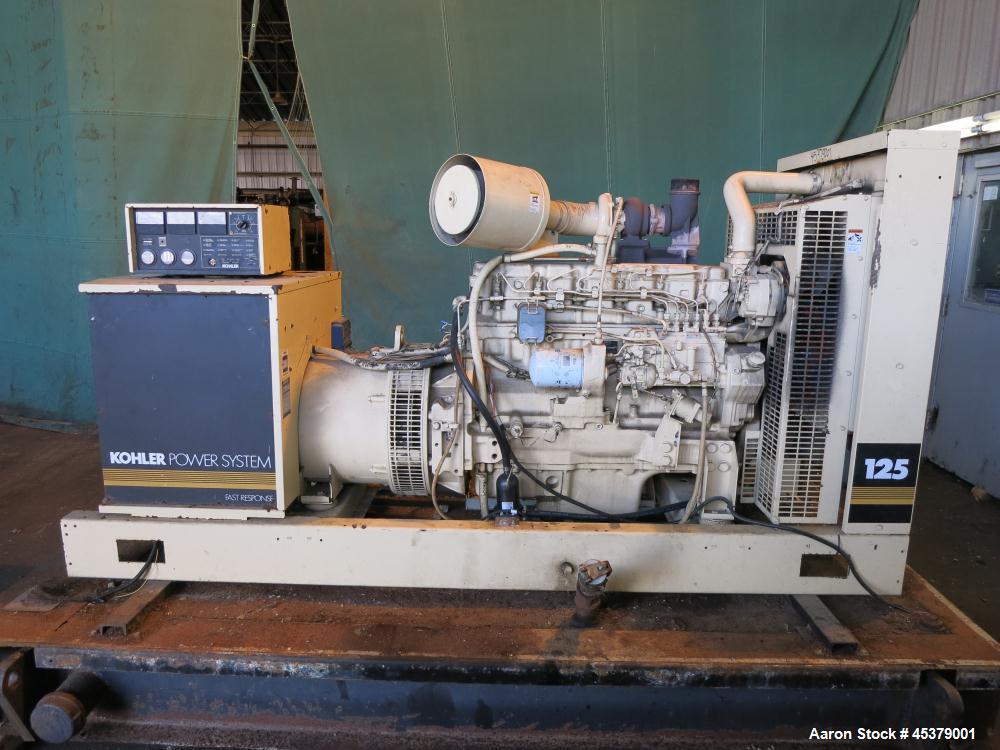 Used Kohler 125kW Standby Diesel Generator Set, Model 125R0ZJ71