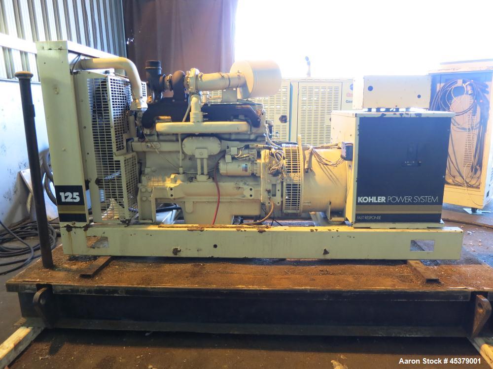 Used Kohler 125kW Standby Diesel Generator Set, Model 125R0ZJ71