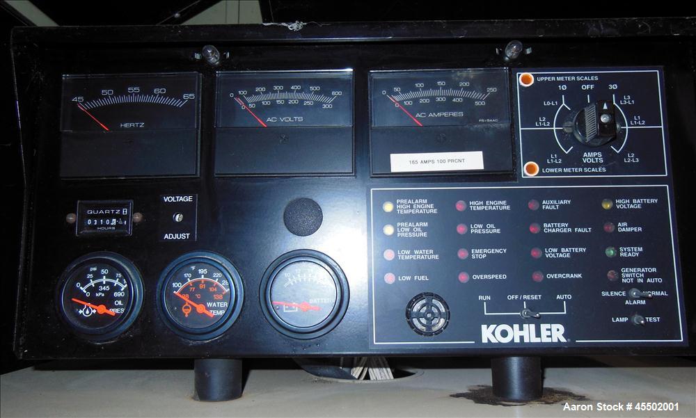 Used Kohler 125kW Standby Diesel Generator Set, Model 125REOZJB