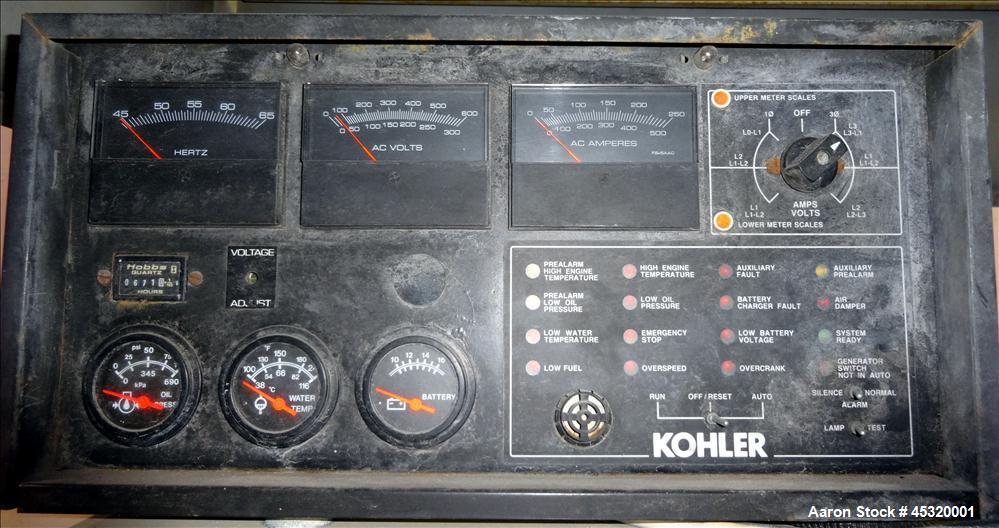 Used John Deere/Kohler 125kW Standby Diesel Generator Set Model 125ROZJ71