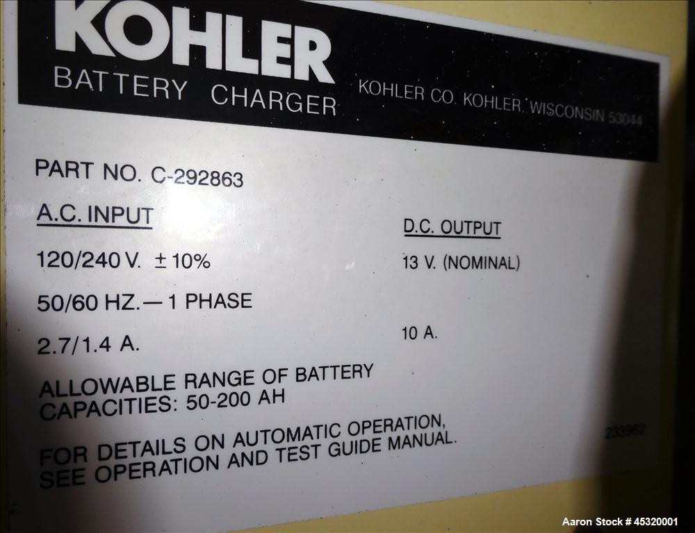 Used John Deere/Kohler 125kW Standby Diesel Generator Set Model 125ROZJ71