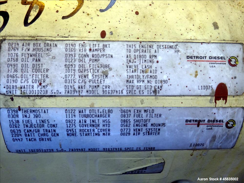 Used Kohler 1500 kW  Diesel Generator 1500ROZD71, Detroit Diesel 16V-149TIB